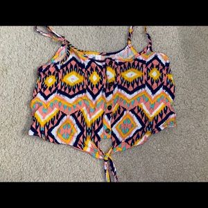 Aztec print crop top